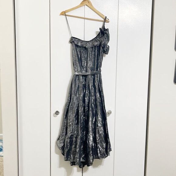 Anthropologie Maeve Ruffled One-Shoulder Midi Dress Size S - Picture 6 of 7